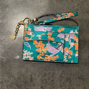 Kate Spade Turquoise and Orange Bird Card Holder